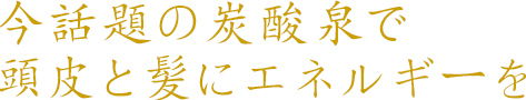 今話題の炭酸泉で頭皮と髪にエネルギーを